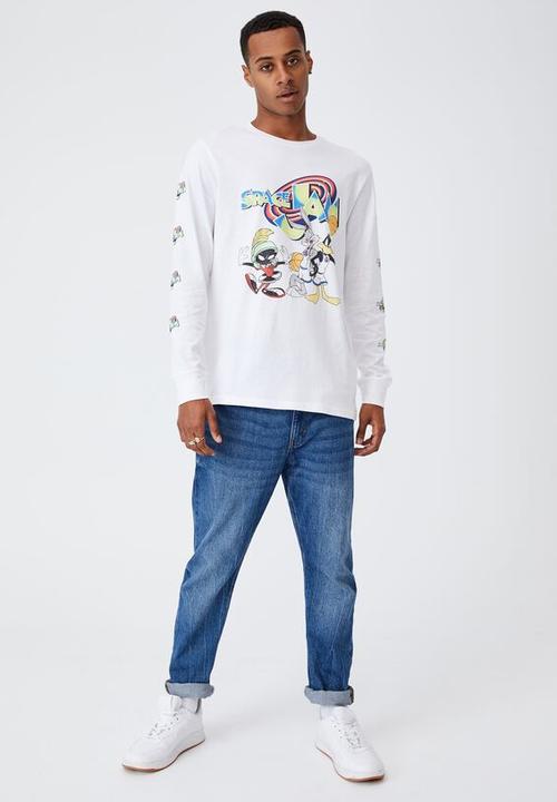 Cotton On - Tbar collab long sleeve T-shirt - white