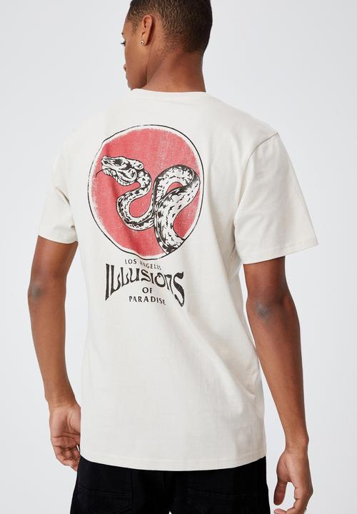 Cotton On - Tbar moto T-shirt - bone