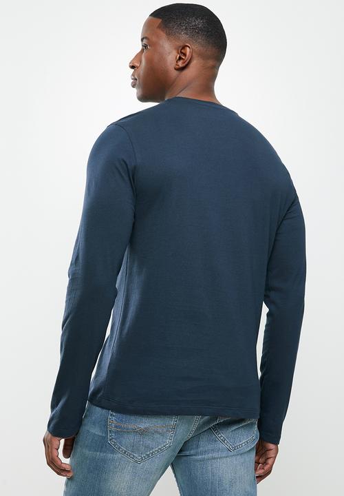 POLO - Paul long sleeve crew neck tee - navy