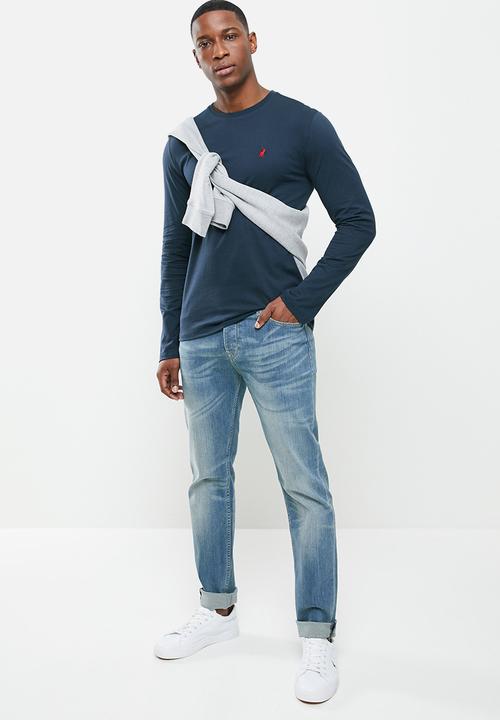 POLO - Paul long sleeve crew neck tee - navy