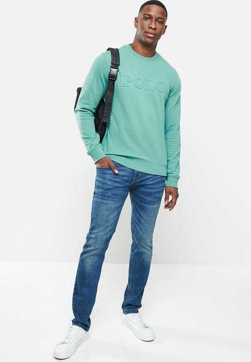 POLO - Will debossed sweater - aqua