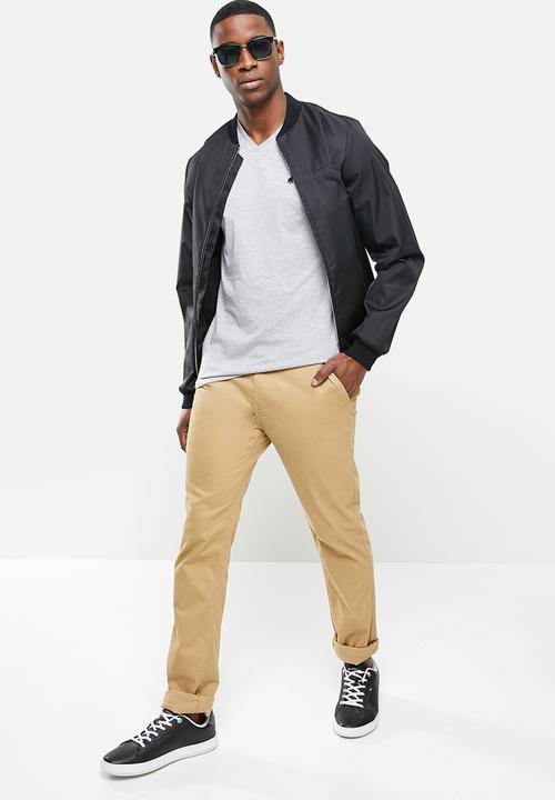 POLO - Michael v-neck short sleeve tee - grey 