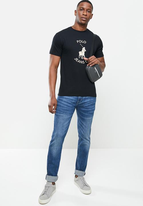 POLO - Pjc gareth logo short sleeve tee - black