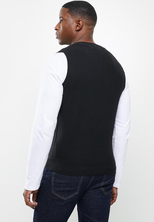 POLO - Levi v-neck knitwear - black
