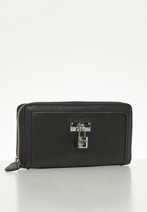 GUESS - Kravitz slg medium zip around - black