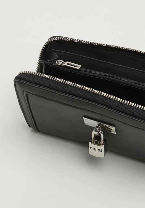 GUESS - Kravitz slg medium zip around - black