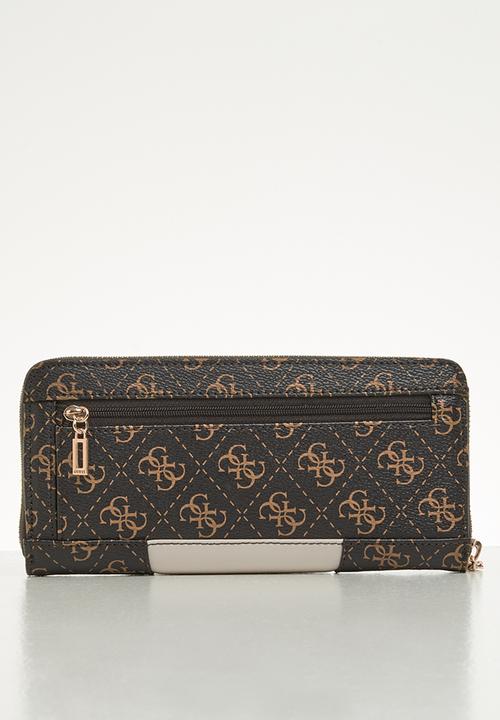 GUESS - Tyren slg large zip around - brown & stone