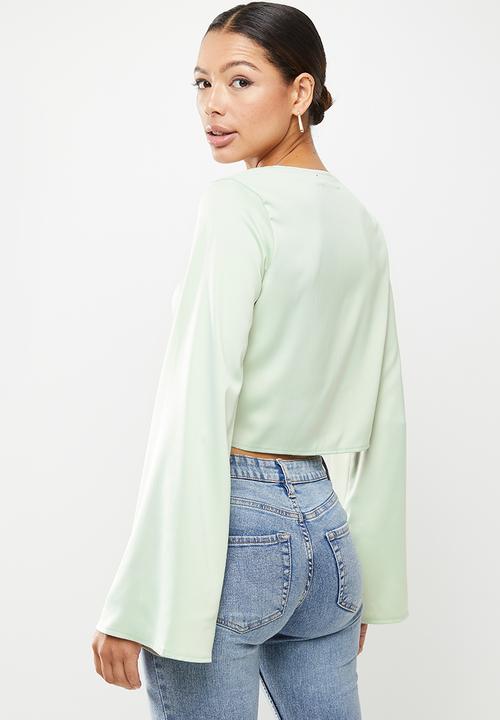 Missguided - Button through oversized sleeve blouse - mint