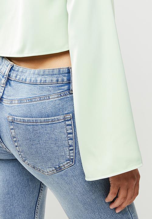 Missguided - Button through oversized sleeve blouse - mint