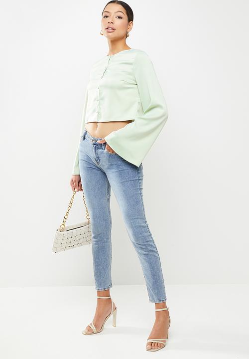 Missguided - Button through oversized sleeve blouse - mint