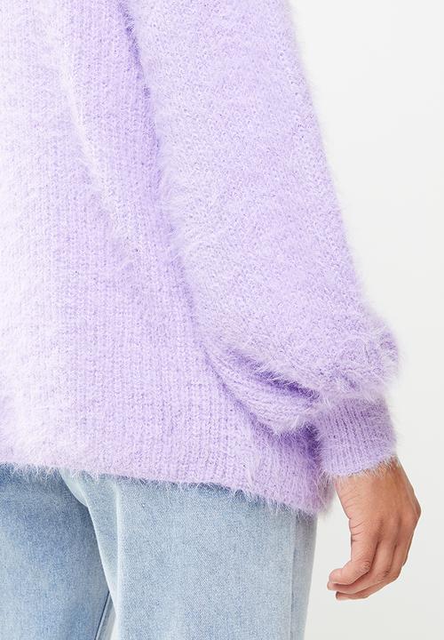 Missguided - Fluffy longline cardigan - lilac