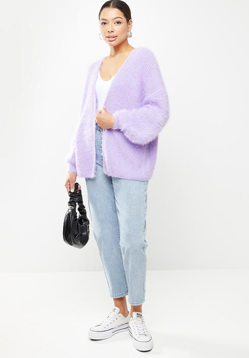 Missguided - Fluffy longline cardigan - lilac