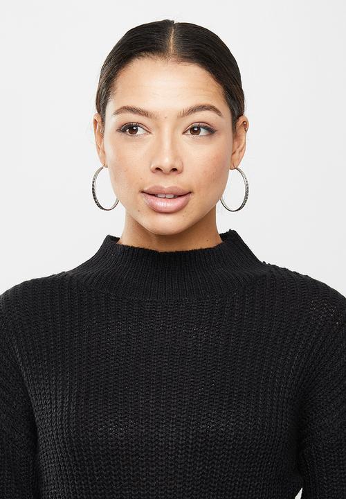 Missguided - Roll neck basic dress with belt - black
