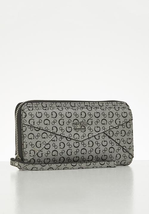 GUESS - Buoso slg multi zip around wrs - black & grey 