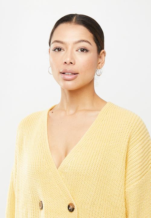 Missguided - Double breasted cardigan - yellow