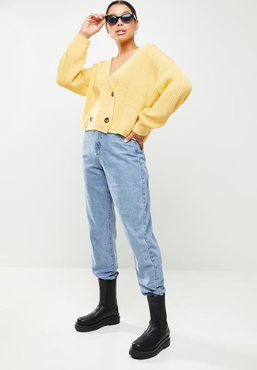 Missguided - Double breasted cardigan - yellow