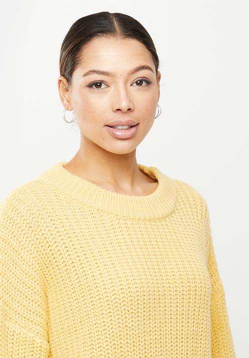 Missguided - Basic chunky crew neck jumper - yellow