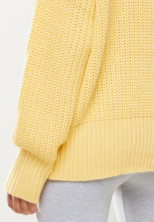 Missguided - Basic chunky crew neck jumper - yellow
