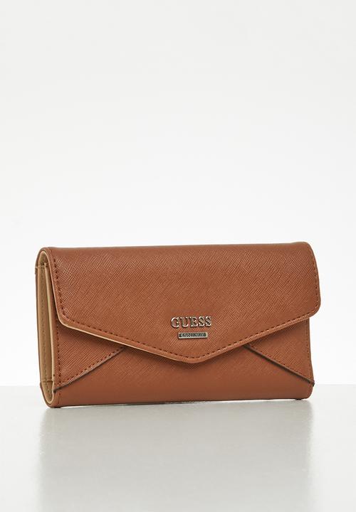 GUESS - Buoso slg slim clutch - brown 