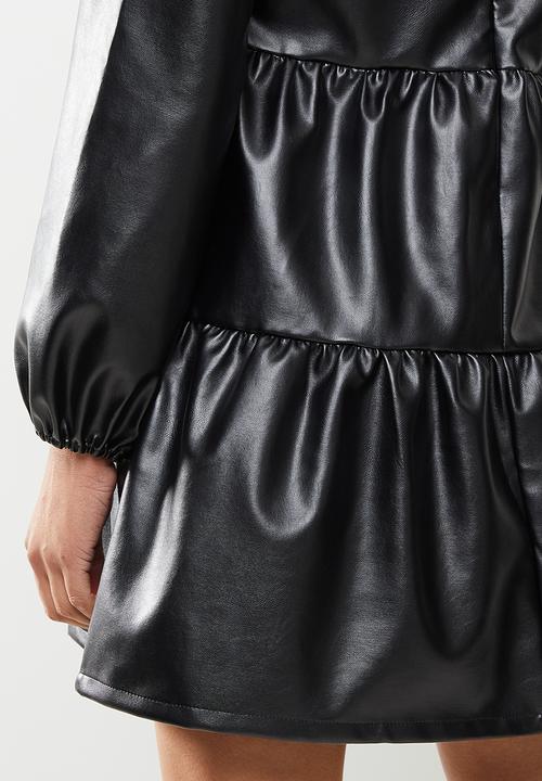 Missguided - Pu smock dress - black