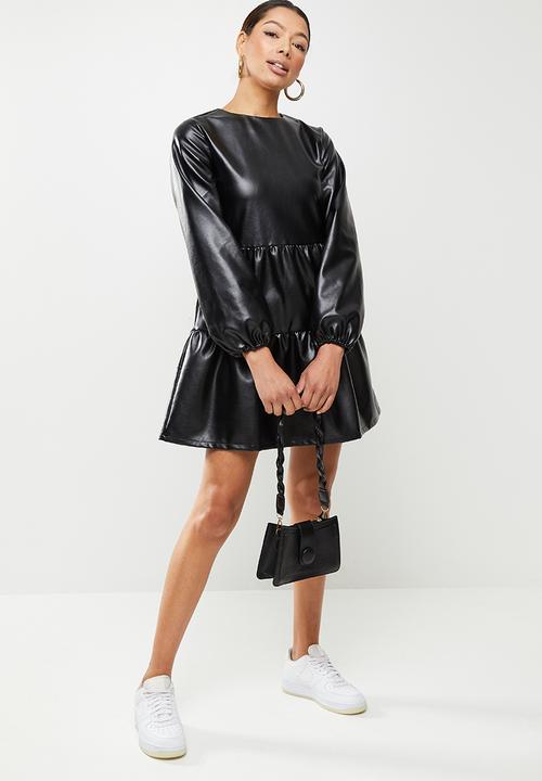 Missguided - Pu smock dress - black