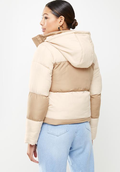 Missguided - Colourblock puffer - tan