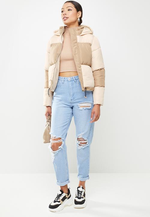 Missguided - Colourblock puffer - tan