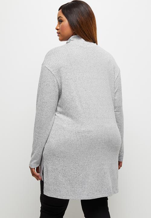 edit Plus - Ll drop shoulder roll neck tee - grey 