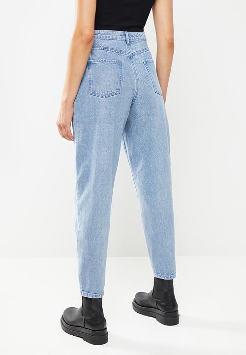 Missguided - Super wide leg tapered jean - blue