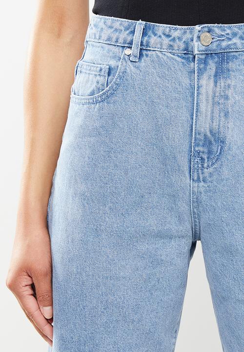 Missguided - Super wide leg tapered jean - blue