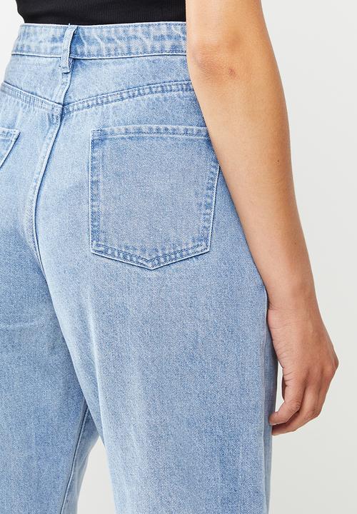 Missguided - Super wide leg tapered jean - blue