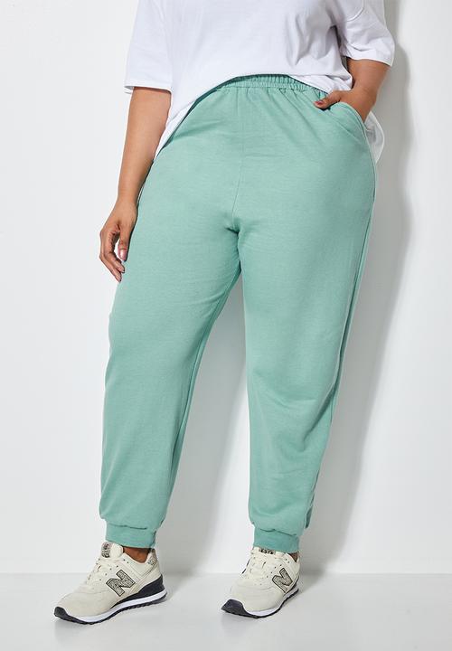 Superbalist - Rib cuffed track pants - deep sage