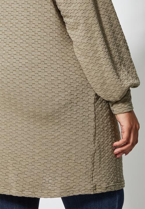 Superbalist - Ll textured v-neck top - mocha