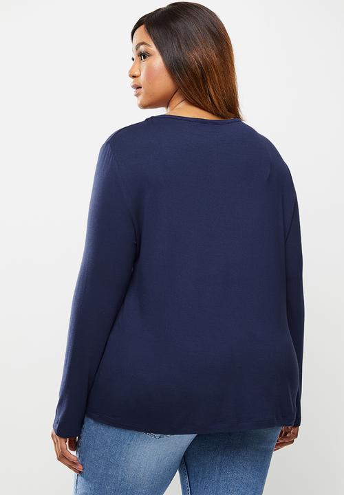 POLO - Plus toronto long sleeve basic T-shirt - navy
