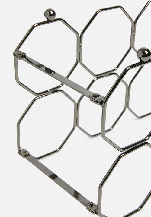 Present Time - Honeycomb wine rack - iron smokey grey