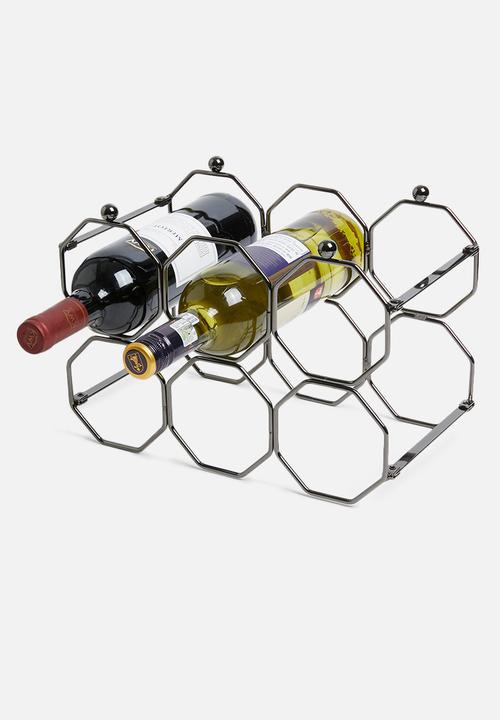 Present Time - Honeycomb wine rack - iron smokey grey