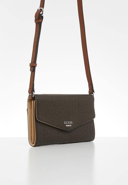 GUESS - Kalei mini crossbody flap - brown 