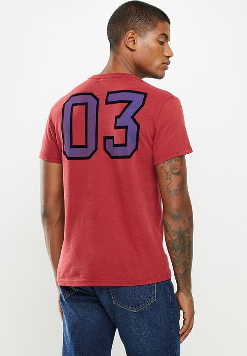 Superdry. - Vl varsity tee - chilli pepper marl