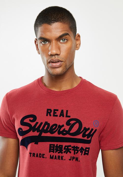 Superdry. - Vl varsity tee - chilli pepper marl