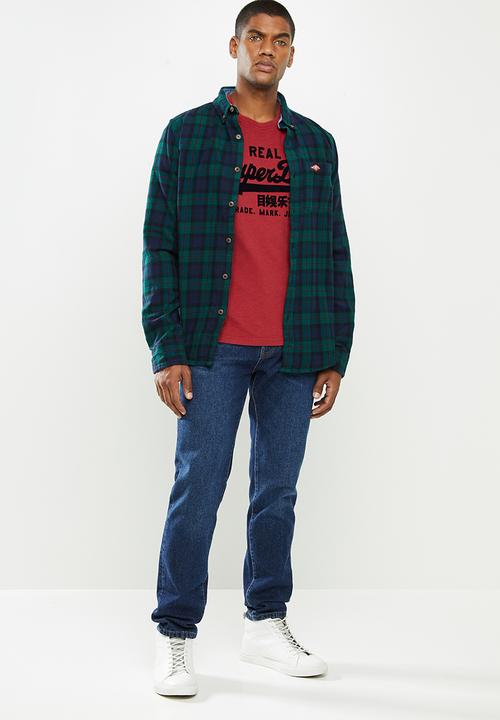Superdry. - Vl varsity tee - chilli pepper marl