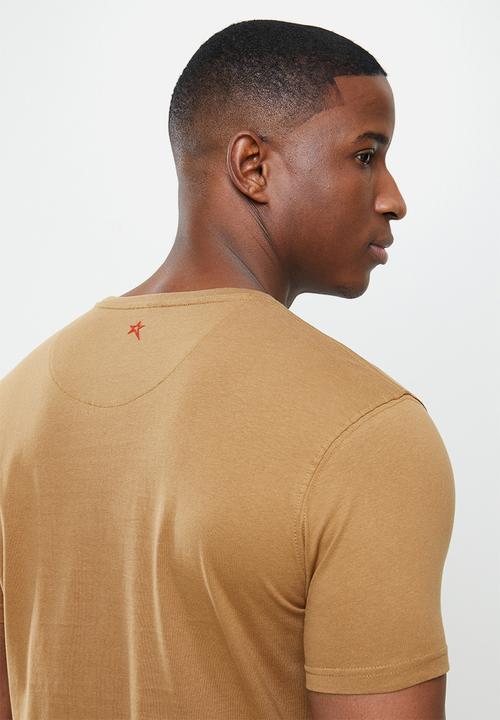 SOVIET - Trenet slim fit crew neck tee - brown