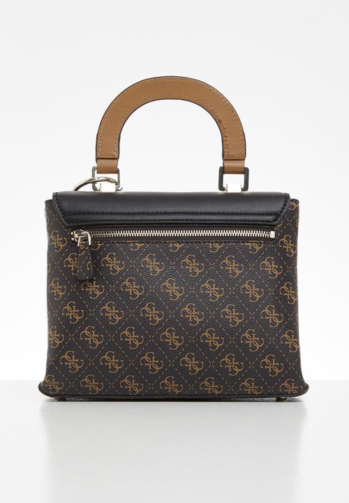 GUESS - Tyren top handle flap - brown & black