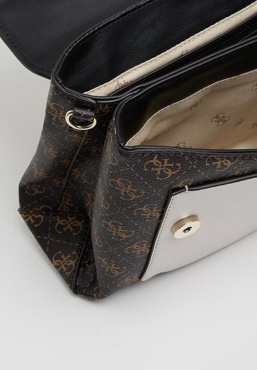 GUESS - Tyren top handle flap - brown & black