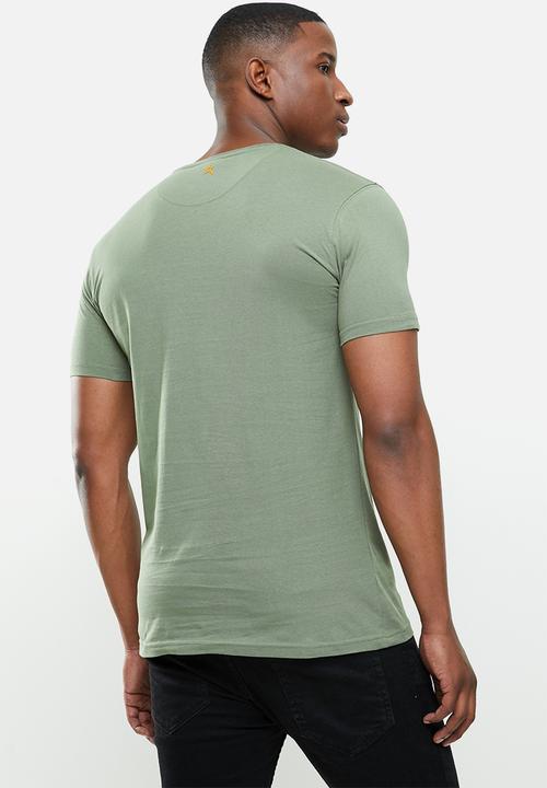 SOVIET - Axl slim fit crew neck tee - olive