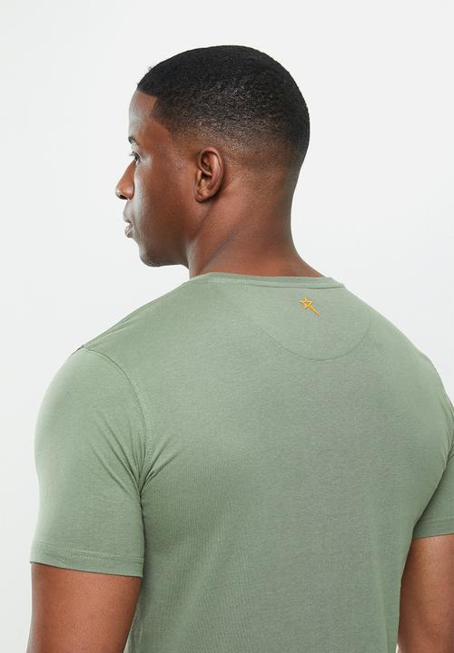 SOVIET - Axl slim fit crew neck tee - olive