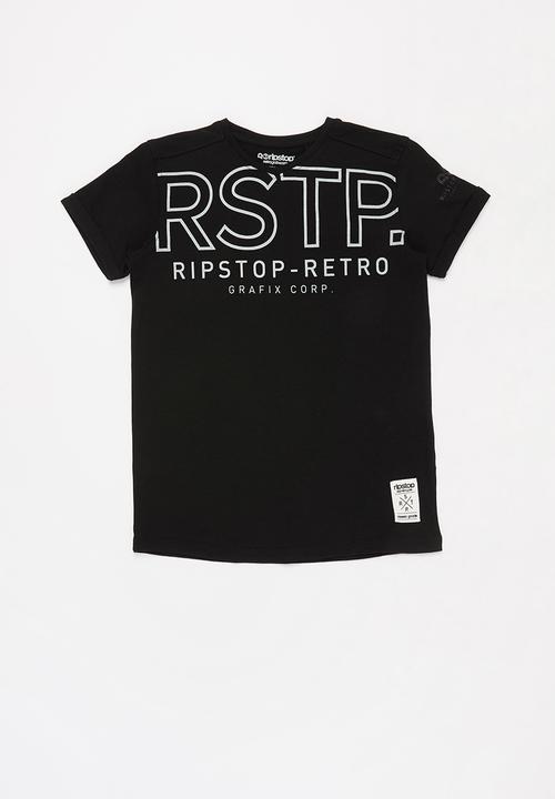 Ripstop - Nelin v-neck tee - black