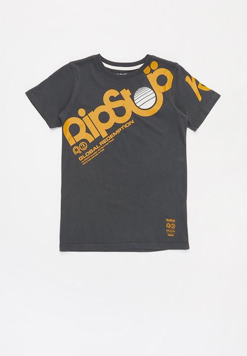 Ripstop - Plantan short sleeve tee - charcoal