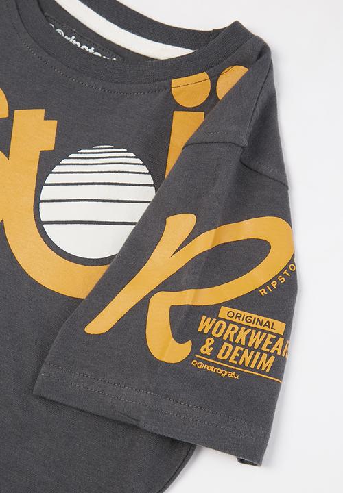 Ripstop - Plantan short sleeve tee - charcoal