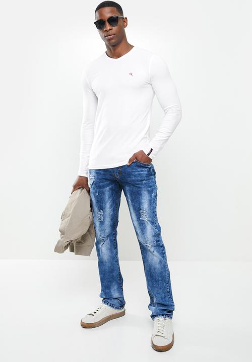 SOVIET - Dawn v-neck tee - white
