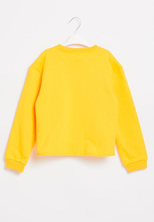 Pop Candy - Younger girls tie front sweat top - yellow 